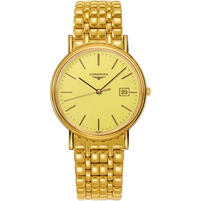 Longines Presence 38.5 Quartz PVD Gold / Champagne / Bracelet L4.790.2.32.8