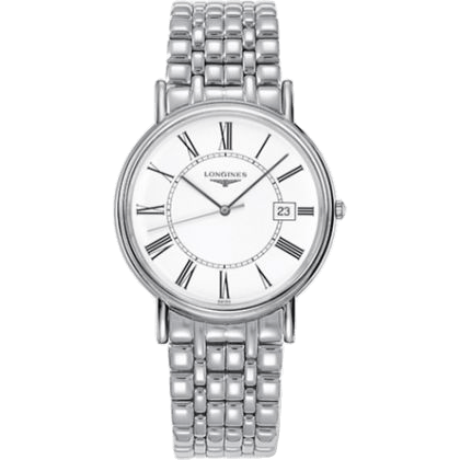 Longines Presence 38.5 Quartz Stainless Steel / White - Roman / Bracelet L4.790.4.11.6