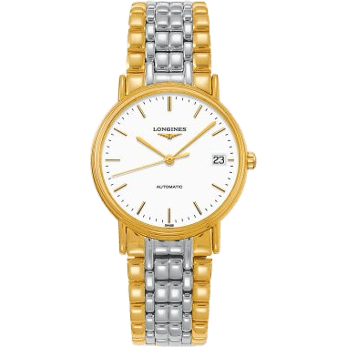 Longines Presence Automatic 34.5mm Stainless Steel / PVD Gold / White / Bracelet L4.821.2.12.7