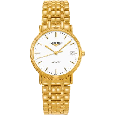 Longines Presence Automatic 34.5mm Stainless Steel / PVD Gold / White / Bracelet L4.821.2.12.8