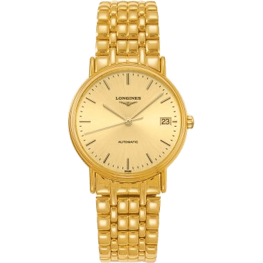 Longines Presence Automatic 34.5mm Stainless Steel / PVD Gold / Champagne / Bracelet L4.821.2.32.8