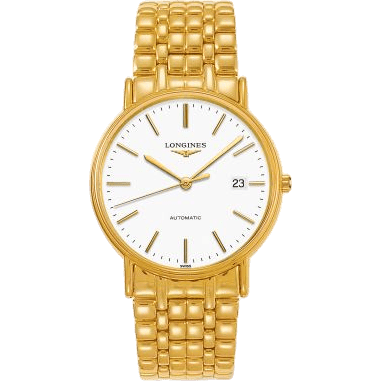Longines Presence 38.5 Automatic PVD Gold / White / Bracelet L4.921.2.12.8