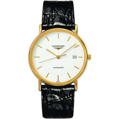Longines Presence 38.5 Automatic PVD Gold / White / Strap L4.921.2.18.2