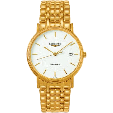 Longines Presence 38.5 Automatic PVD Gold / White / Bracelet L4.921.2.18.8