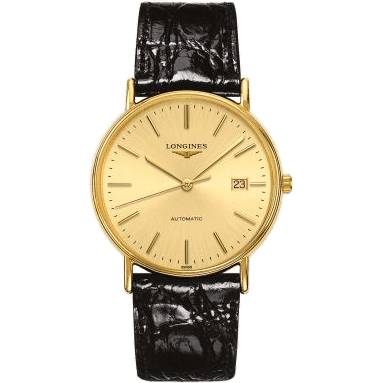 Longines Presence 38.5 Automatic PVD Gold / Champagne / Strap L4.921.2.32.2