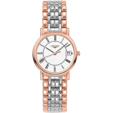 Longines Presence Quartz 30mm PVD Red / White - Roman / Bracelet L4.320.1.11.7