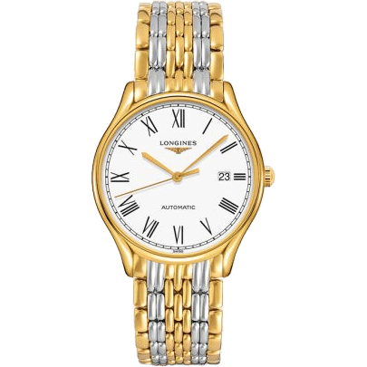 Longines Lyre 38.5 Automatic PVD Gold / White - Roman / Bracelet L4.960.2.11.7