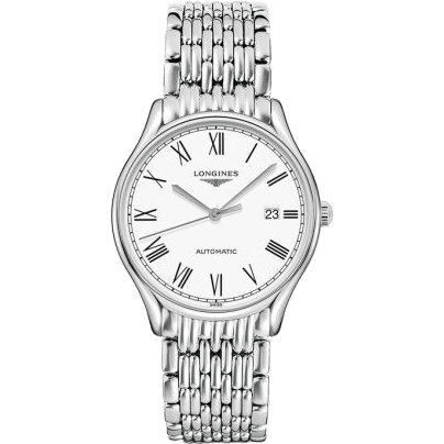 Longines Lyre 38.5 Automatic Stainless Steel / White - Roman / Bracelet L4.960.4.11.6