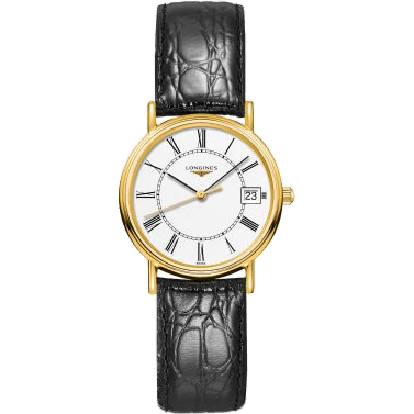 Longines Presence Quartz 30mm PVD Gold / White - Roman L4.320.2.11.2