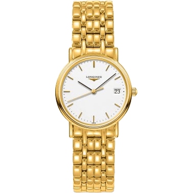 Longines Presence Quartz 30mm PVD Gold / White / Bracelet L4.320.2.12.8