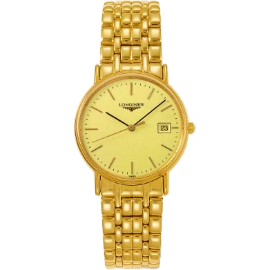 Longines Presence Quartz 30mm PVD Gold / Champagne / Bracelet L4.320.2.32.8