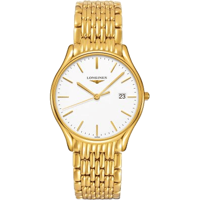 Longines Lyre Quartz 38.5mm PVD Gold / White / Bracelet L4.859.2.12.8