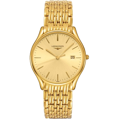 Longines Lyre Quartz 38.5mm PVD Gold / Champagne / Bracelet L4.859.2.32.8