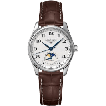 Master Collection 34 Moonphase Stainless Steel / Silver / Alligator