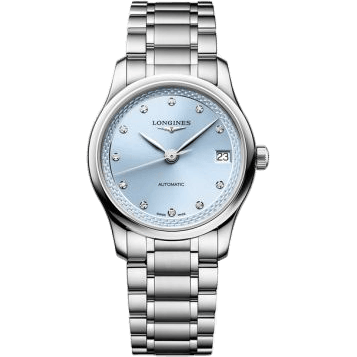 Master Collection 34 Stainless Steel / Frosted Blue - Diamond / Bracelet