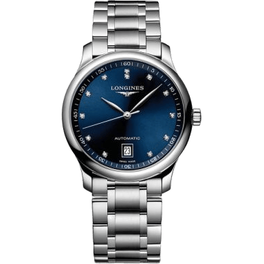 Longines Master Collection Date 38.5 Stainless Steel / Blue - Diamond / Bracelet L2.628.4.97.6