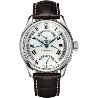 Longines Master Collection 44 Retrograde Stainless Steel / Silver-Roman / Alligator XL L2.717.4.71.5
