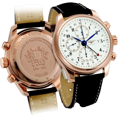 Master Collection 44 Chronograph Pink Gold / Silver-Arabic / Alligator / 100th anniversary of the Republic of Portugal