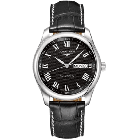 Master Collection 38.5 Day Date Stainless Steel / Black-Roman / Alligator