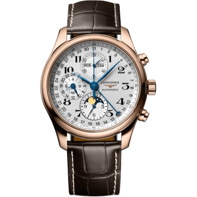 Longines Master Collection 42 Chronograph Calendar Pink Gold / Silver L2.773.8.78.3