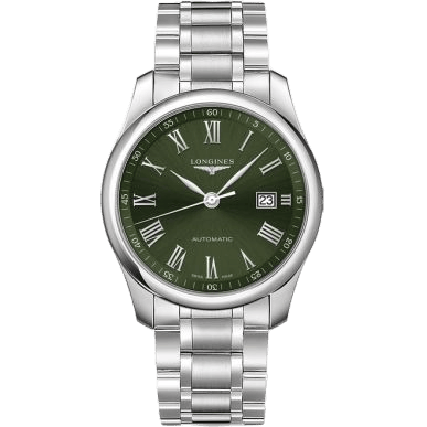 Longines Master Collection 40 Date Stainless Steel / Green - Roman / Bracelet L2.793.4.09.6