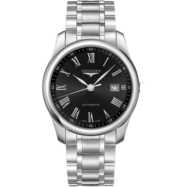 Master Collection 40 Date Stainless Steel / Black - Roman / Bracelet