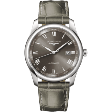 Longines Master Collection 40 Date Stainless Steel / Grey Roman / Alligator L2.793.4.71.3