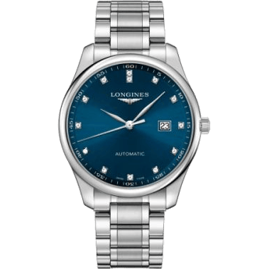 Longines Master Collection 42 Date Stainless Steel / Blue - Diamond / Bracelet L2.893.4.97.6