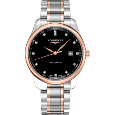 Longines Master Collection 42 Date Stainless Steel / Pink Gold / Black-Diamond / Bracelet L2.893.5.57.7
