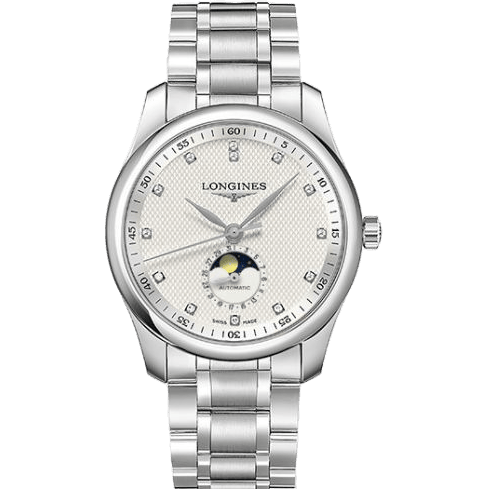 Longines Master Collection 40 Moonphase Stainless Steel / Silver-Diamond / Bracelet L2.909.4.77.6