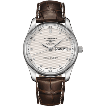 Master Collection 40mm Annual Calendar Stainless Steel / Silver-Diamond / Alligator
