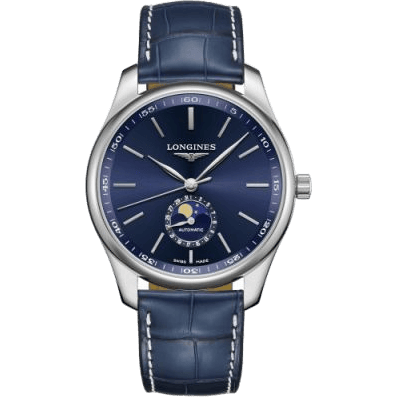 Longines Master Collection 42 Moonphase Stainless Steel / Blue / Alligator XL L2.919.4.92.2