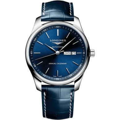 Master Collection 42 Annual Calendar Stainless Steel / Blue / Alligator