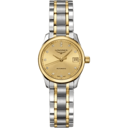 Longines Master Collection Date 25.5 Stainless Steel - Yellow Gold / Champagne / Bracelet L2.128.5.37.7