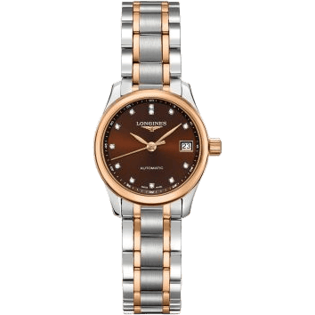 Longines Master Collection Date 25.5 Stainless Steel - Pink Gold / Brown / Bracelet L2.128.5.67.7