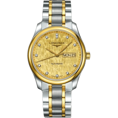 Master Collection 38.5 Day Date Stainless Steel / Yellow Gold / Champagne-Linen / Bracelet