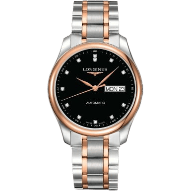 Master Collection 38.5 Day Date Stainless Steel / Pink Gold / Black-Diamond / Bracelet