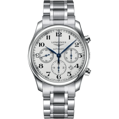 Longines Master Collection 42 Chronograph Stainless Steel / Silver-Arabic / Bracelet L2.759.4.78.6