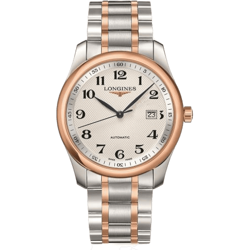 Longines Master Collection 40 Date Stainless Steel / Pink Gold / Silver-Arabic Bracelet L2.793.5.79.7