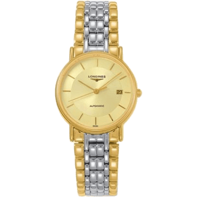 Longines Presence 34.5 Automatic Yellow Stick Yellow Bracelet Two Tone L4.721.2.42.7