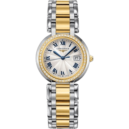 PrimaLuna Quartz 30 Stainless Steel / Yellow Gold / Diamond / Silver - Roman / Bracelet
