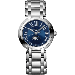 PrimaLuna 30.5 Quartz Moonphase Stainless Steel / Blue - Roman / Bracelet
