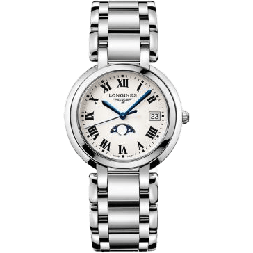PrimaLuna 34 Quartz Moonphase Stainless Steel / Silver - Roman / Bracelet