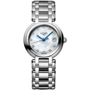 Longines PrimaLuna Quartz 26.5 Stainless Steel / MOP - Diamond / Bracelet L8.120.4.87.6