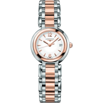 Longines PrimaLuna Quartz 26.5 Stainless Steel / Pink Gold / White / Bracelet L8.110.5.16.6