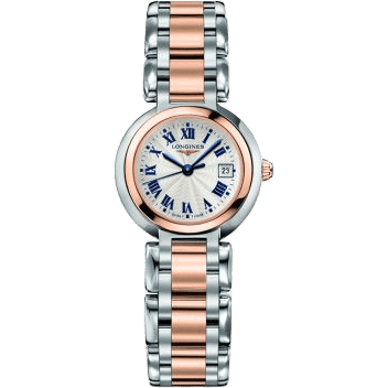 Longines PrimaLuna Quartz 26.5 Stainless Steel / Pink Gold / Silver - Roman / Bracelet L8.110.5.78.6