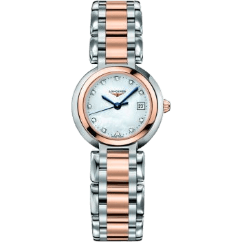 Longines PrimaLuna Quartz 26.5 Stainless Steel / Pink Gold / MOP / Bracelet L8.110.5.87.6