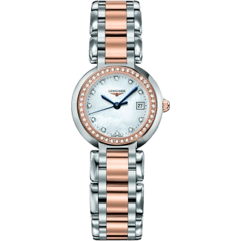 Longines PrimaLuna Quartz 26.5 Stainless Steel / Pink Gold / Diamond / MOP / Bracelet L8.110.5.89.6
