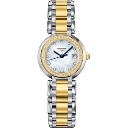 Longines PrimaLuna Quartz 26.5 Stainless Steel / Yellow Gold / Diamond / MOP / Bracelet L8.110.5.97.6