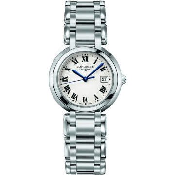 Longines PrimaLuna Quartz 30 Stainless Steel / Silver - Roman / Bracelet L8.112.4.71.6